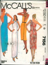 7156 BILL TICE SHAPE WRAP TIE DRESS, COVER UP PATTERN 6, 8 UNCUT